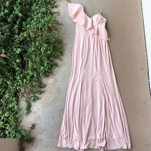 XSCAPE Nordstrom Blush One Shoulder Gown